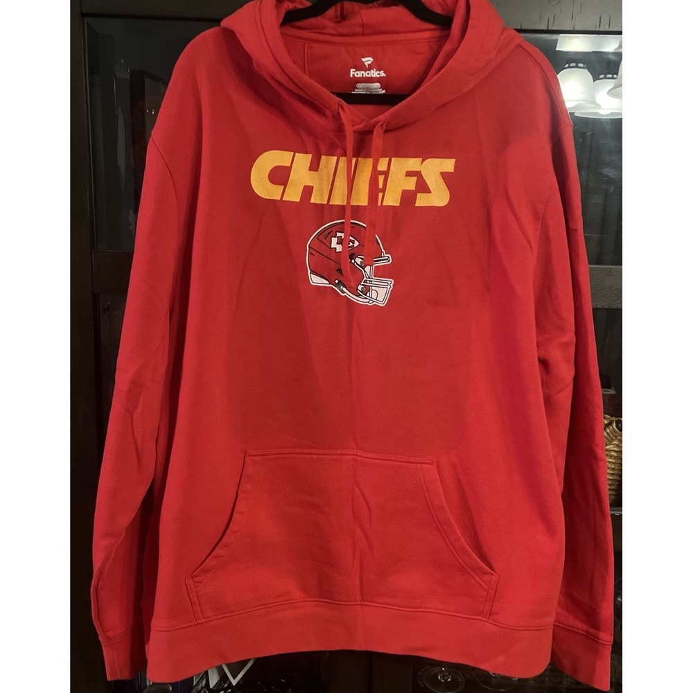 Kansas City Chiefs Travis Kelce Fanatics Red Icon Pullover Hoodie Men's Size XXL